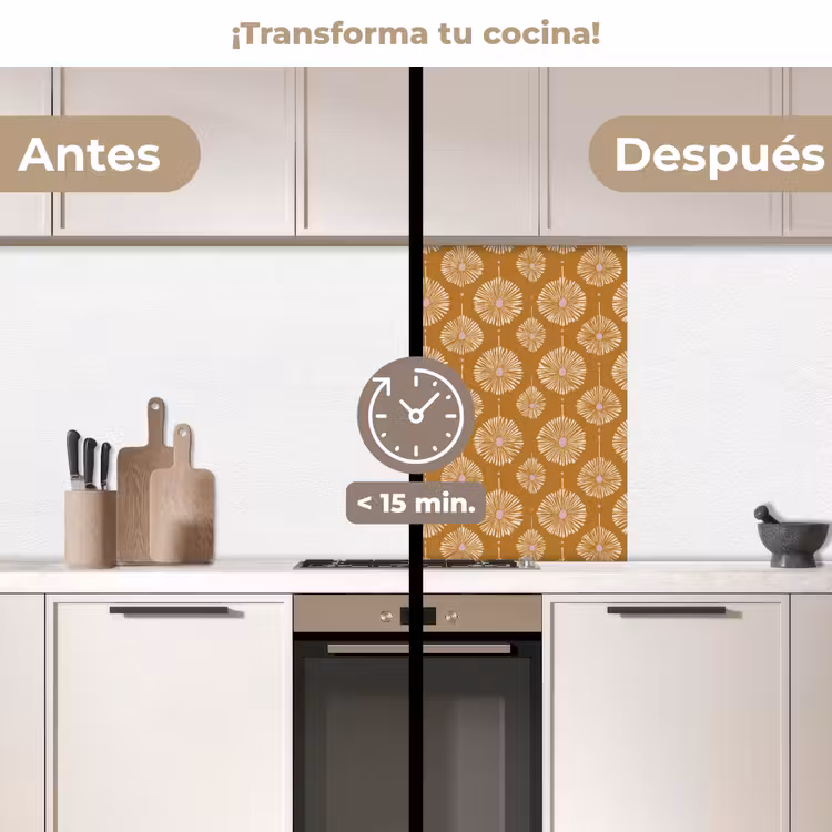 Revestimiento cocina - Flores - Modernas - Ocre — 2