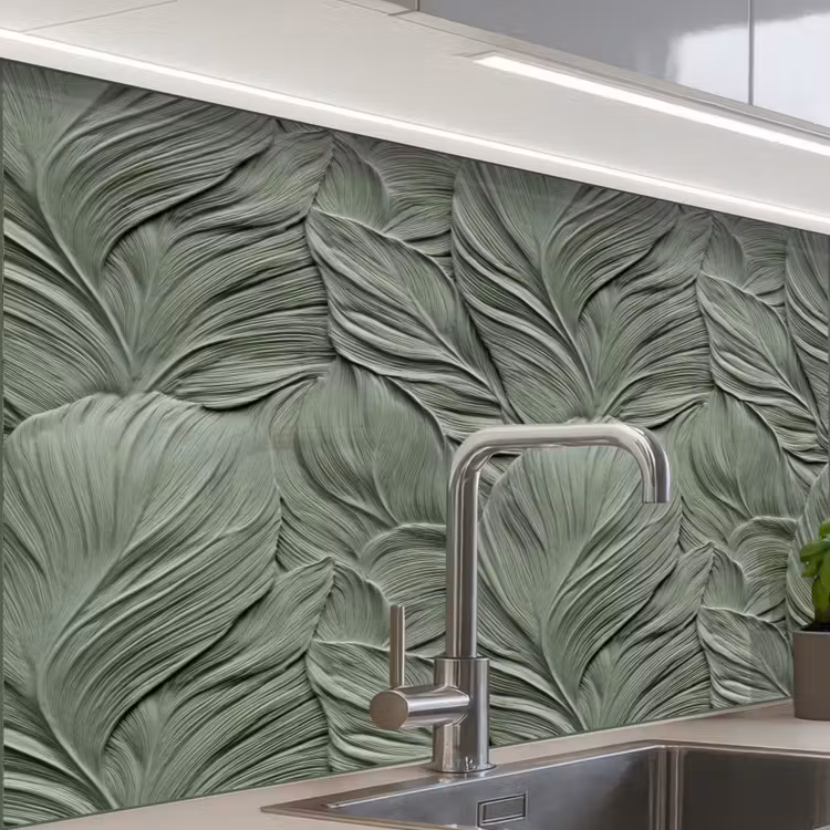 Revestimiento cocina - Hojas - Textura - Verde — 1