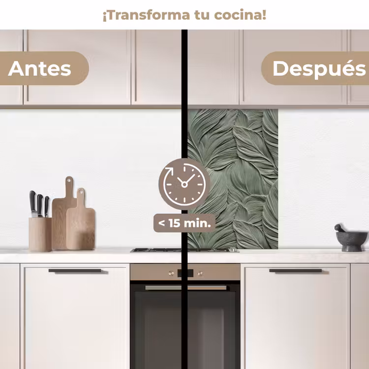 Revestimiento cocina - Hojas - Textura - Verde — 2