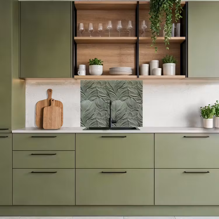 Revestimiento cocina - Hojas - Textura - Verde — 7