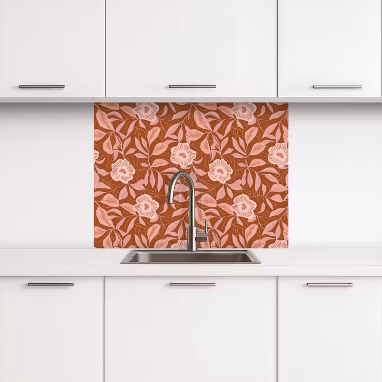 Revestimiento cocina - Motivo - Hojas - Terracota — 3