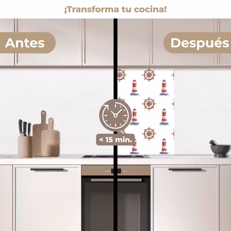 Revestimiento cocina - Náutico - Clásico - Rojo — 2