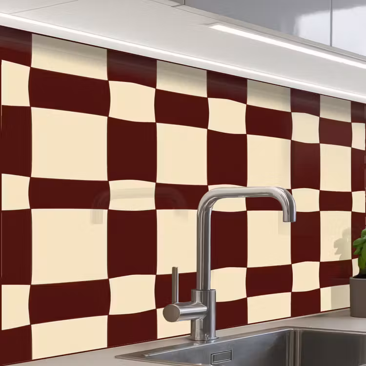 Revestimiento cocina - Retro - Estampado - Marrón — 1