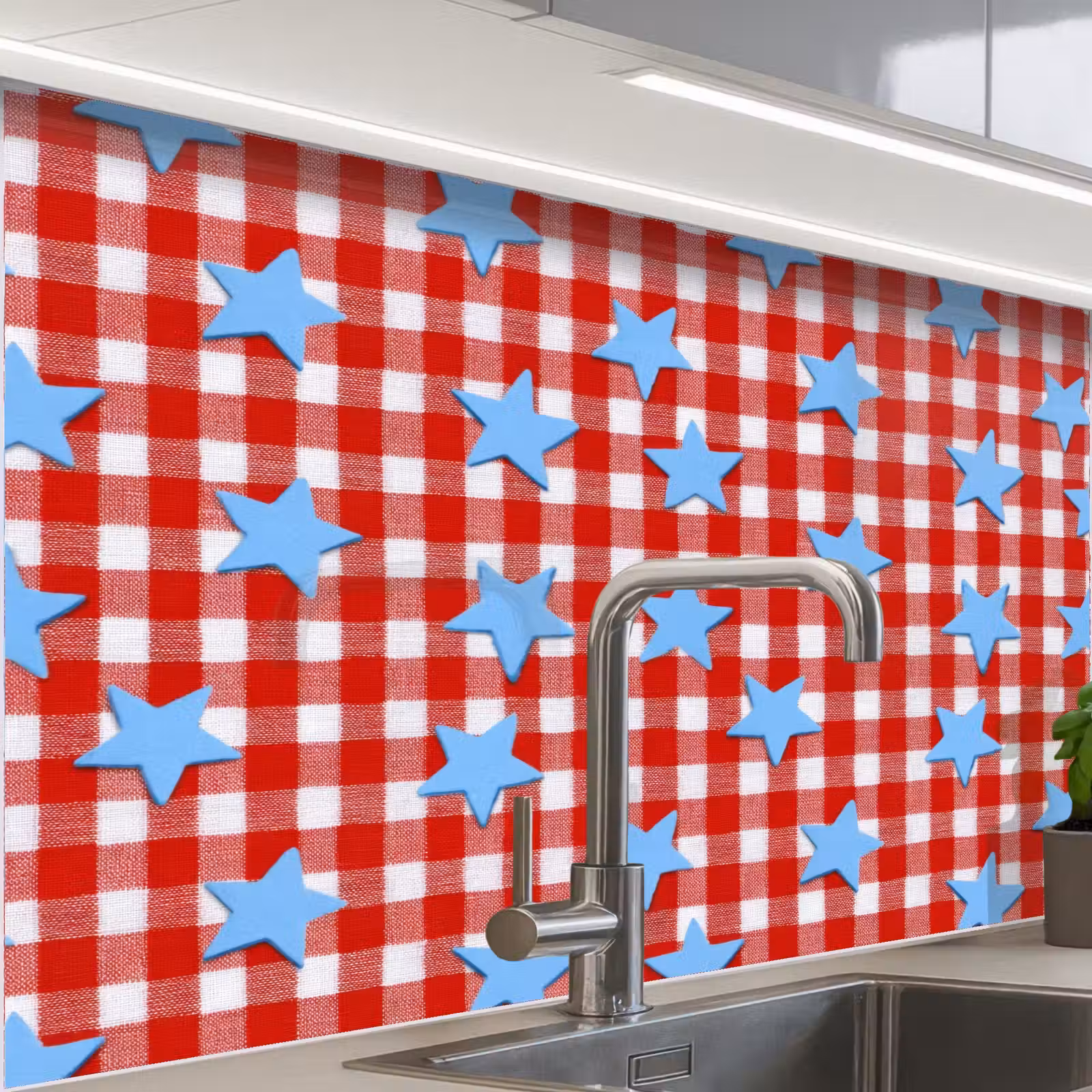 Revestimiento cocina - Cuadros - Estrellas - Rojo — 1