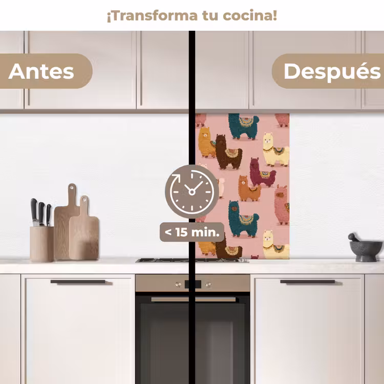 Revestimiento cocina - Alpacas - Patrón - Colorido — 2