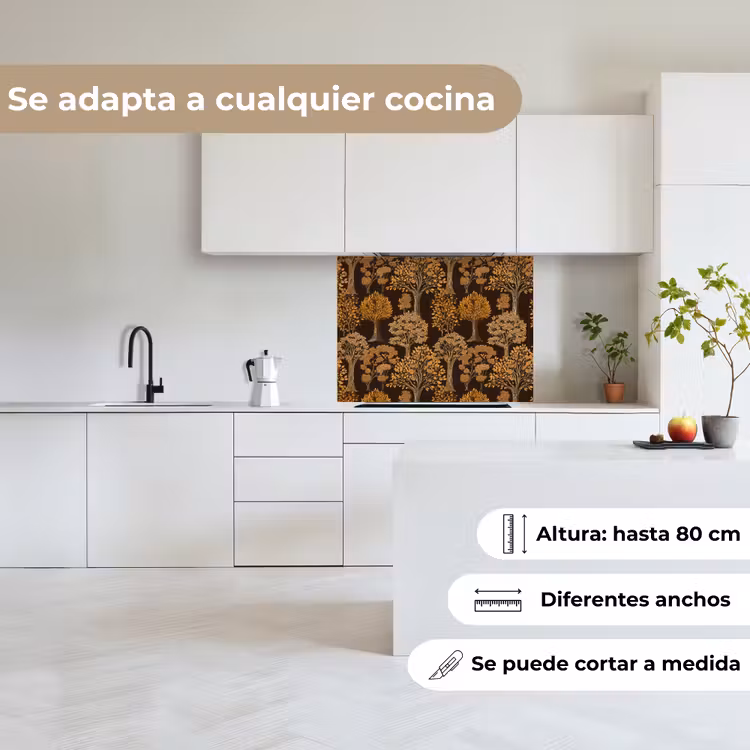 Revestimiento cocina - Árboles - Patrón - Marrón — 6