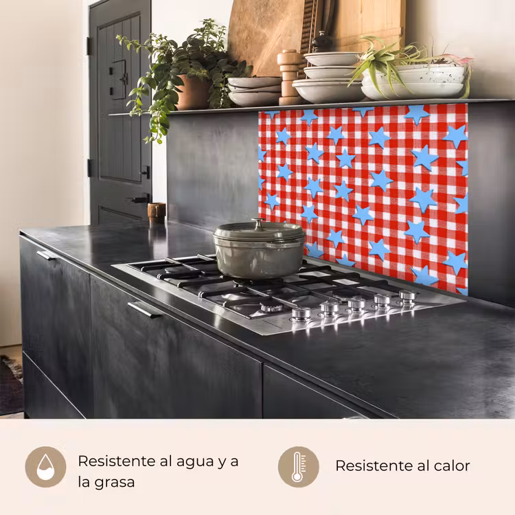 Revestimiento cocina - Cuadros - Estrellas - Rojo — 4
