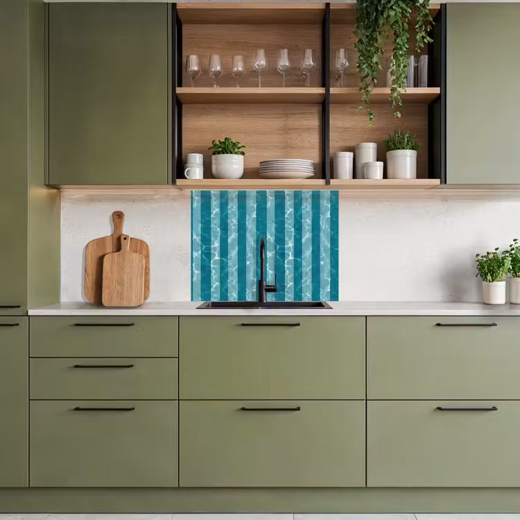 Revestimiento cocina - Piscina - Rayas - Verde — 7