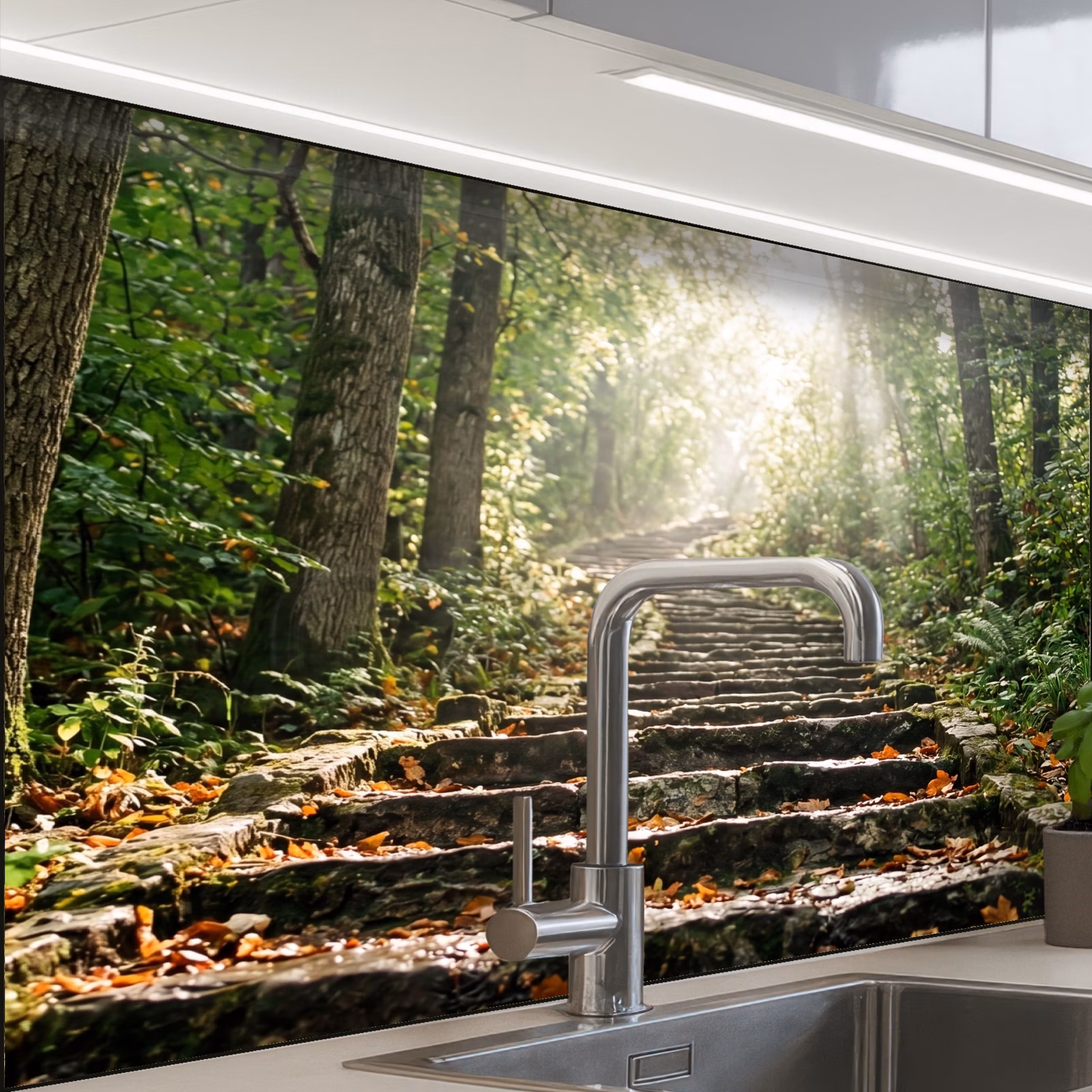 Revestimiento cocina - Piedras - Escaleras - Bosque - Naturaleza — 1