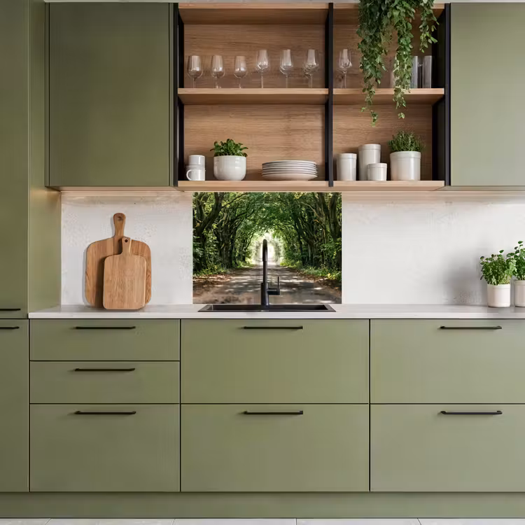Revestimiento cocina - Carretera - Árboles - Naturaleza - Verde — 7