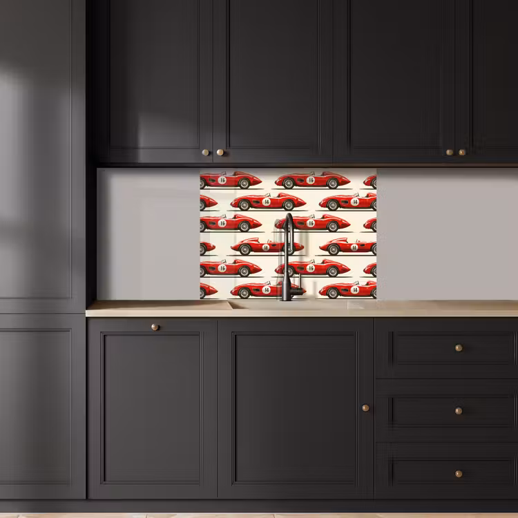 Revestimiento cocina - Coche de carreras - Retro - Rojo — 5