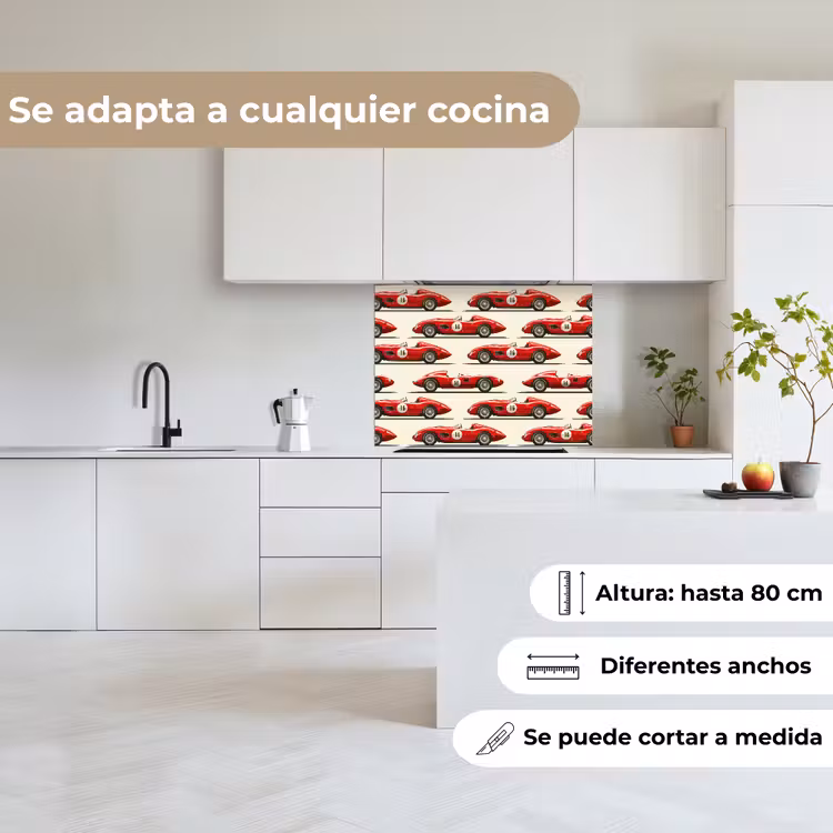 Revestimiento cocina - Coche de carreras - Retro - Rojo — 6