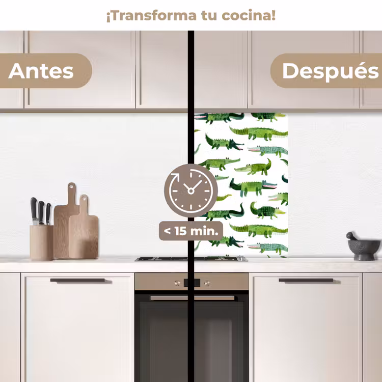 Revestimiento cocina - cocodrilo - Juguetón - Verde — 2