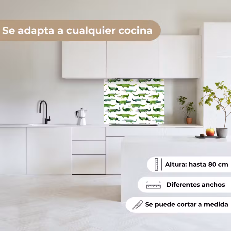 Revestimiento cocina - cocodrilo - Juguetón - Verde — 6