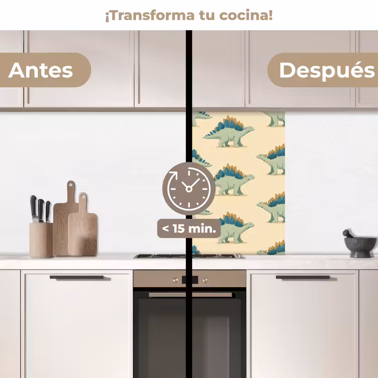 Revestimiento cocina - Dino - Patrón - Verde — 2