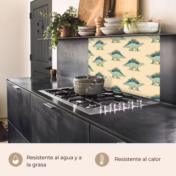 Revestimiento cocina - Dino - Patrón - Verde — 4