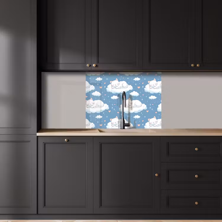 Revestimiento cocina - Gatito - Nubes - Azul — 5