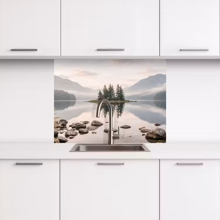 Revestimiento cocina - Lago - Montañas - Paisaje - Verde — 3