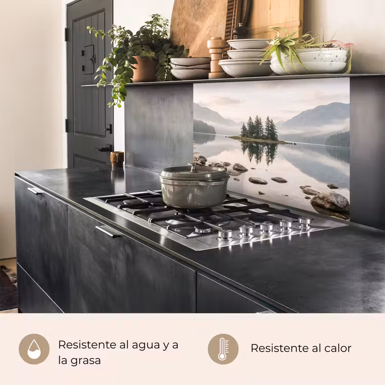 Revestimiento cocina - Lago - Montañas - Paisaje - Verde — 4