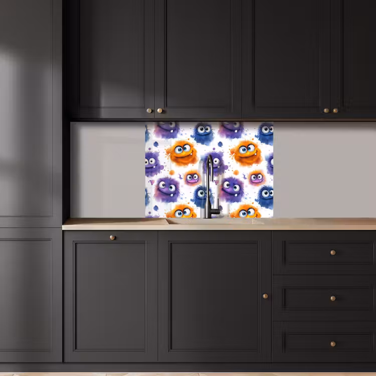 Revestimiento cocina - Monstruos - Acuarela - Colorido — 5