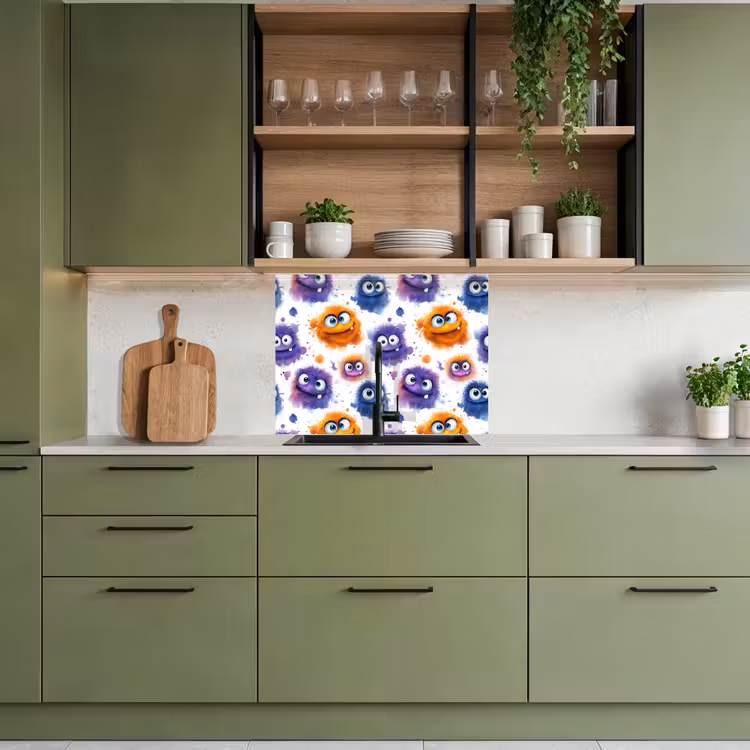 Revestimiento cocina - Monstruos - Acuarela - Colorido — 7