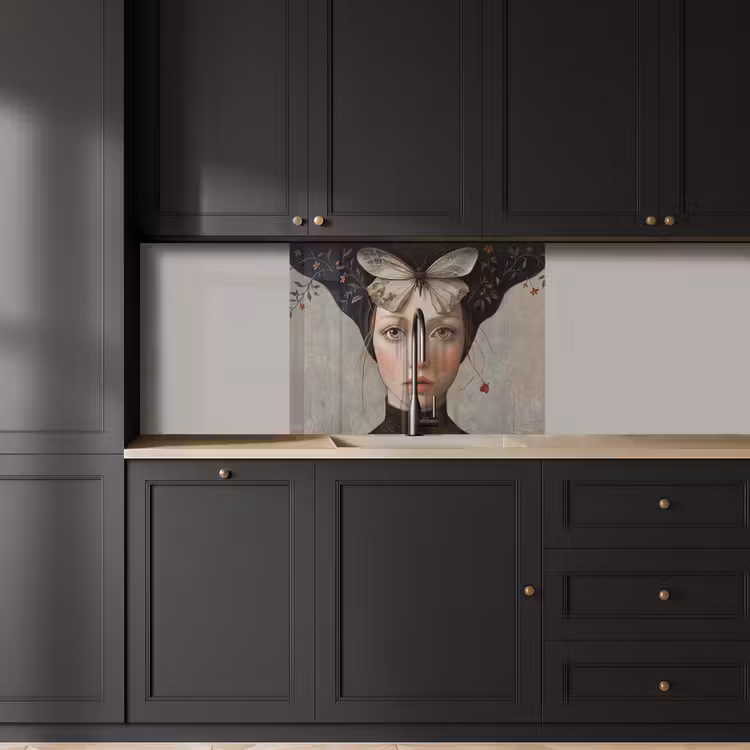 Revestimiento cocina - Mujer - Mariposa - Arte - Clásico - Silenciado — 5
