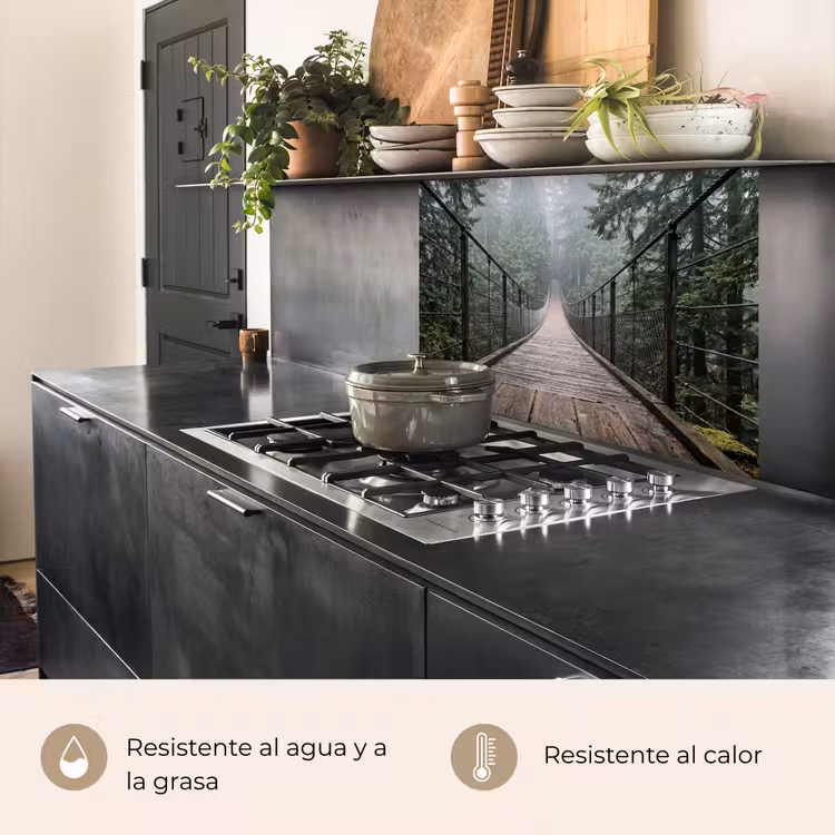 Revestimiento cocina - Puente - Bosque - Niebla - Naturaleza — 4