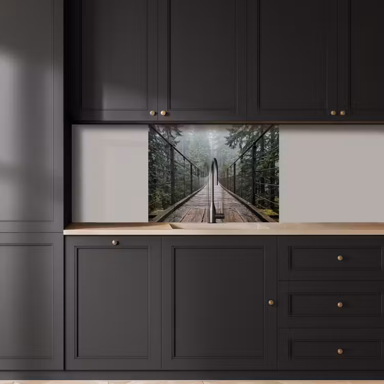 Revestimiento cocina - Puente - Bosque - Niebla - Naturaleza — 5