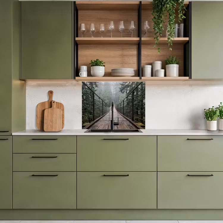 Revestimiento cocina - Puente - Bosque - Niebla - Naturaleza — 7