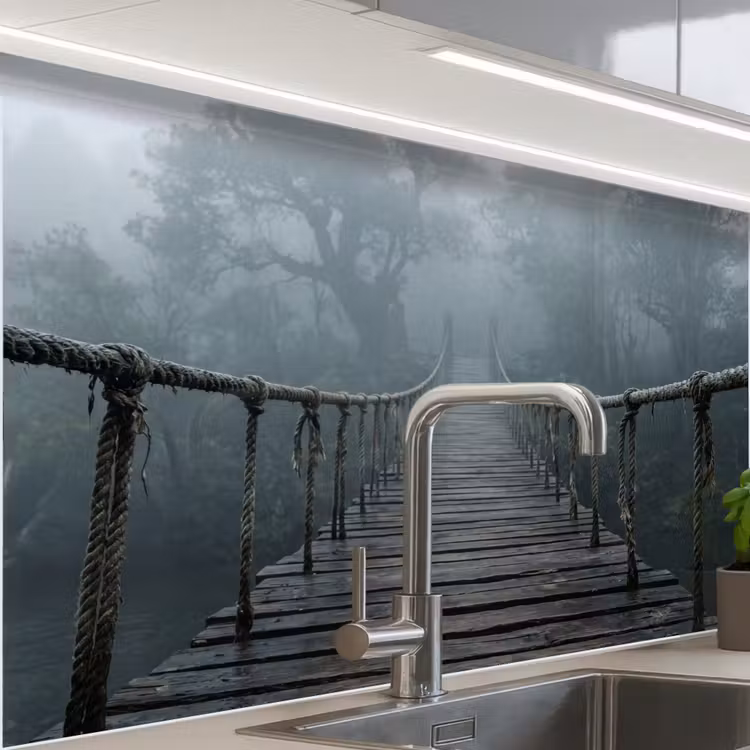 Revestimiento cocina - Puente - Selva - Niebla - Naturaleza — 1