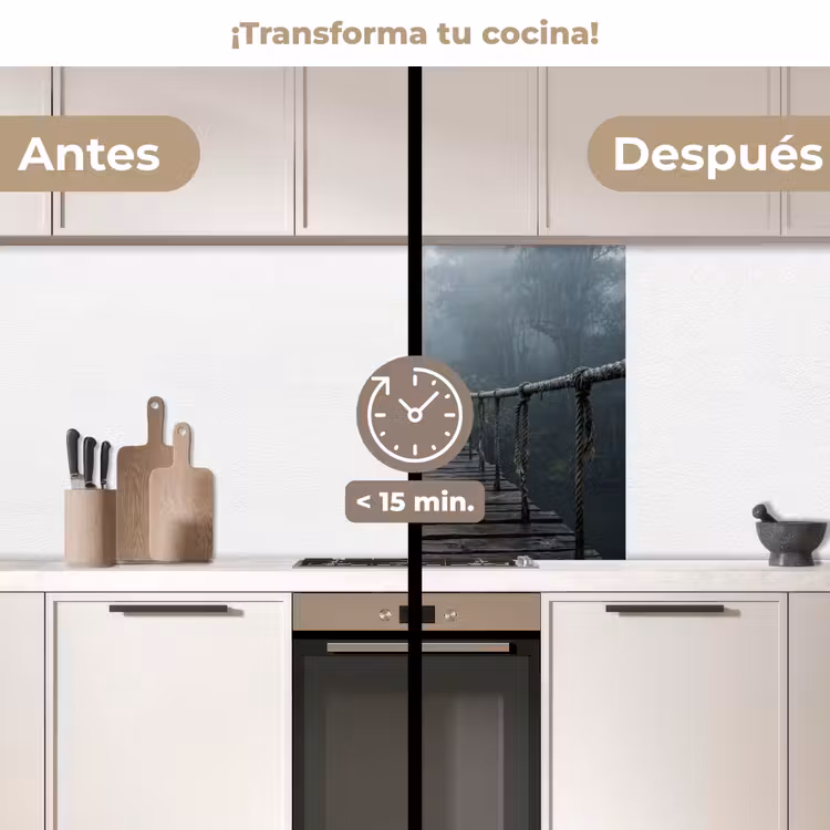 Revestimiento cocina - Puente - Selva - Niebla - Naturaleza — 2