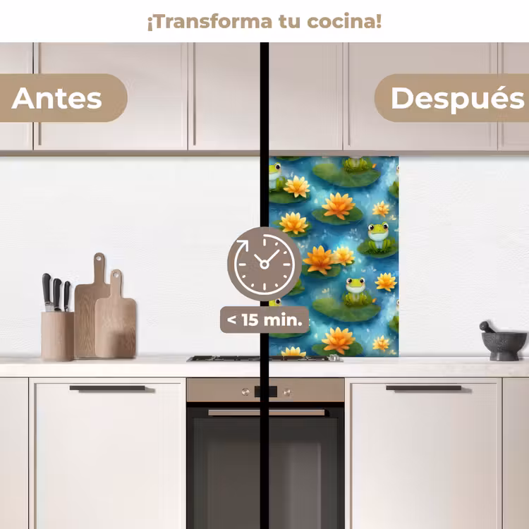 Revestimiento cocina - Rana - Lirios - Verde — 2