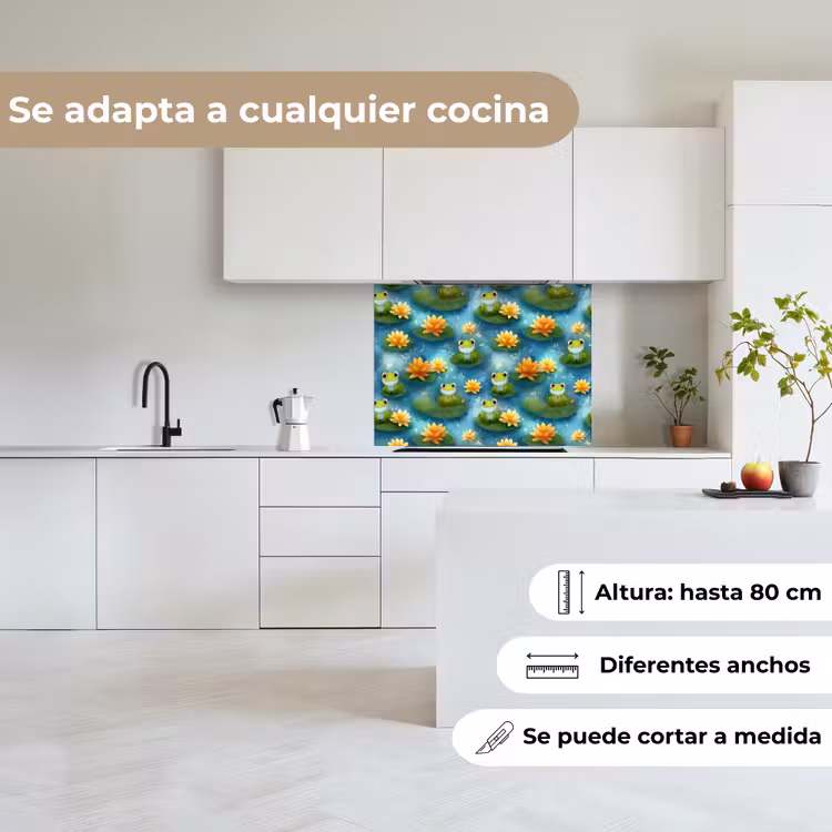 Revestimiento cocina - Rana - Lirios - Verde — 6