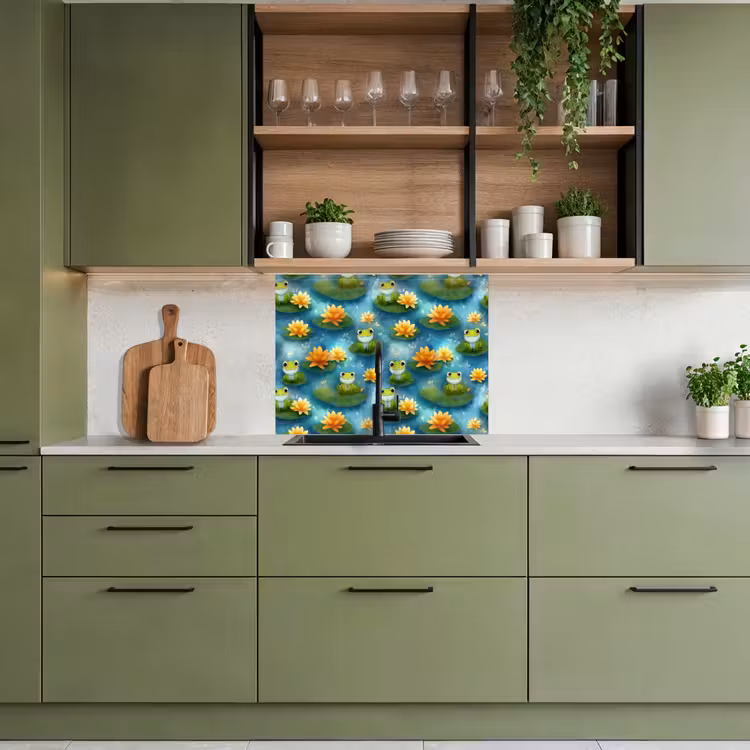 Revestimiento cocina - Rana - Lirios - Verde — 7