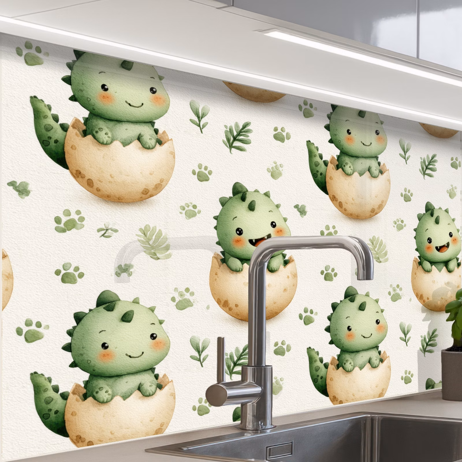 Revestimiento cocina - Dino - Huevos - Verde — 1