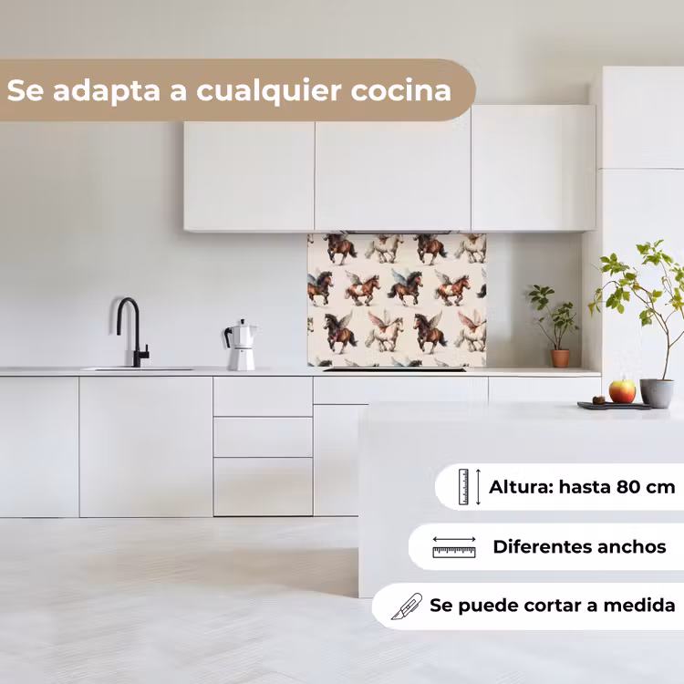 Revestimiento cocina - Caballos - Alas - Colorido — 6