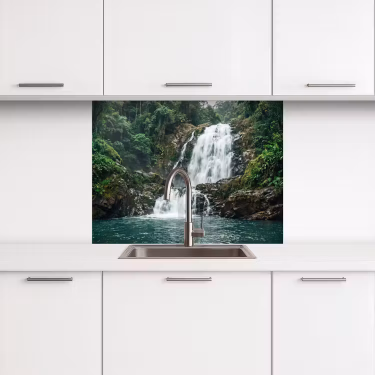 Revestimiento cocina - Cascada - Bosque - Naturaleza - Greenkhgyguyg — 3