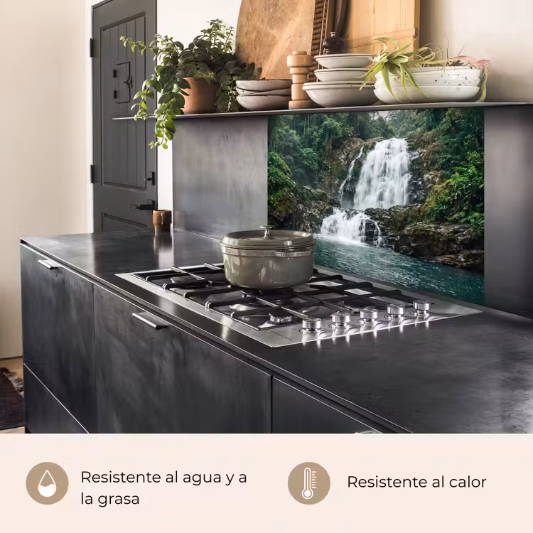 Revestimiento cocina - Cascada - Bosque - Naturaleza - Greenkhgyguyg — 4