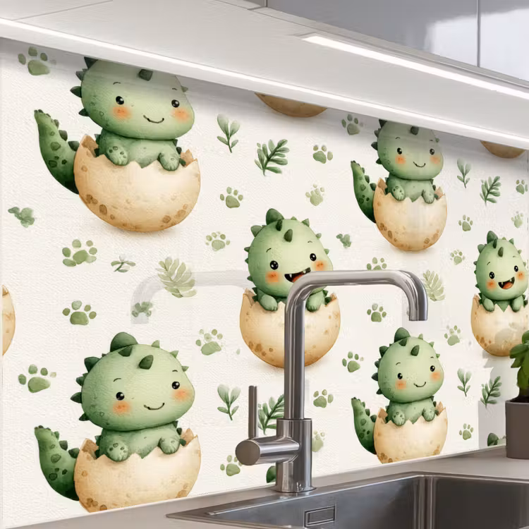 Revestimiento cocina - Dino - Huevos - Verde — 1