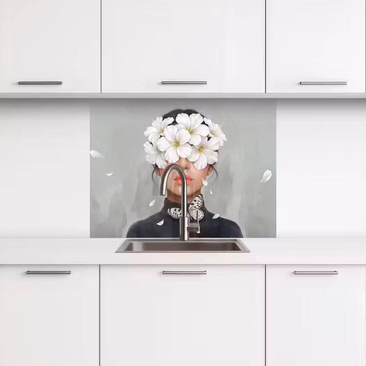 Revestimiento cocina - Lirios - Retrato - Blanco — 3