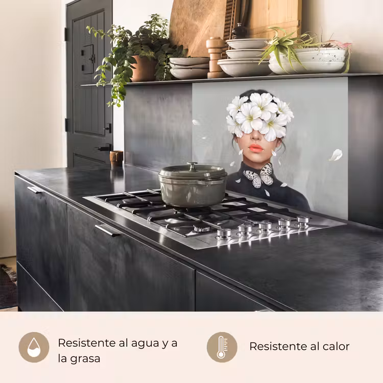 Revestimiento cocina - Lirios - Retrato - Blanco — 4