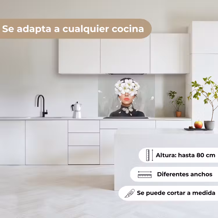 Revestimiento cocina - Lirios - Retrato - Blanco — 6