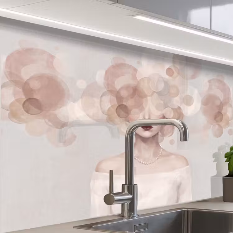 Revestimiento cocina - Mujer - Círculos - Beige — 1