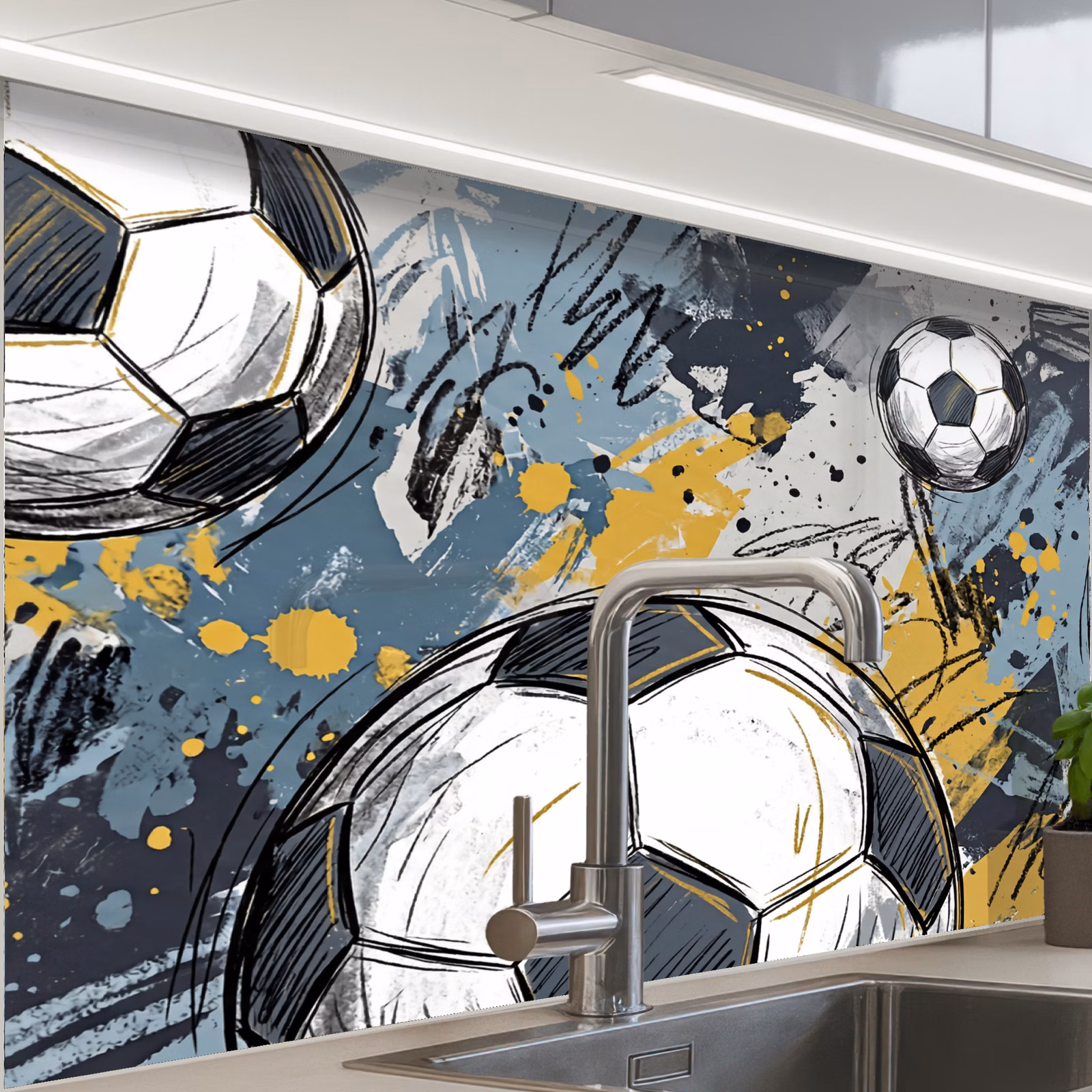 Revestimiento cocina - Fútbol - Abstracto - Deporte - Colorido — 1