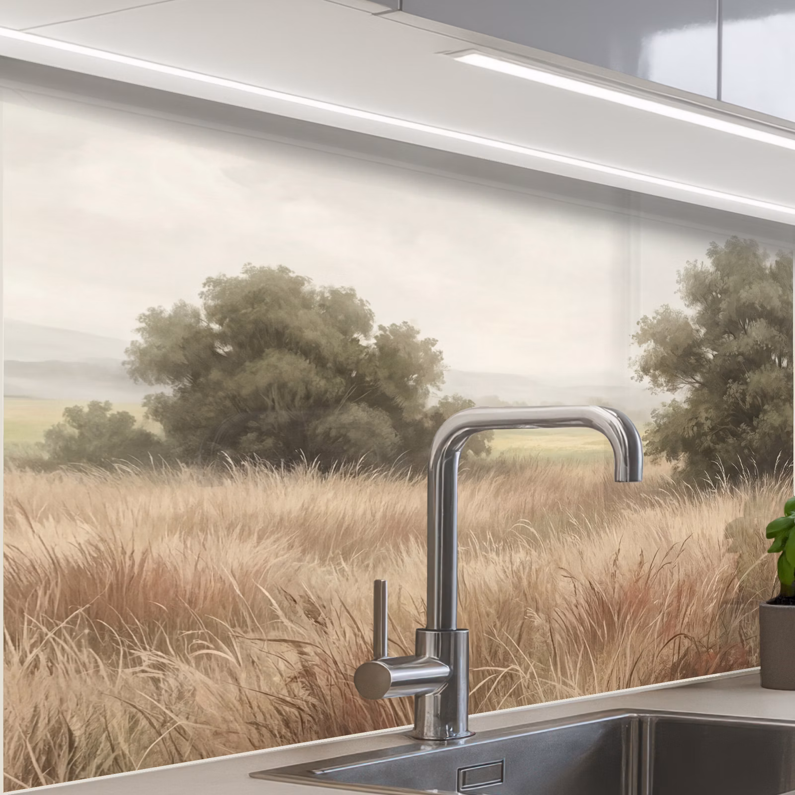 Revestimiento cocina - Paisaje - Minimalista - Beige — 1