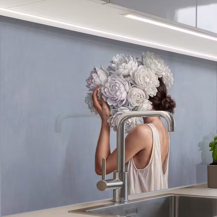 Revestimiento cocina - Flores - Mujer - Blanco — 1