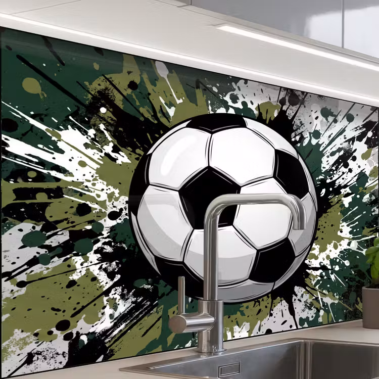 Revestimiento cocina - Fútbol - Pintura - Salpicaduras - Verde — 1