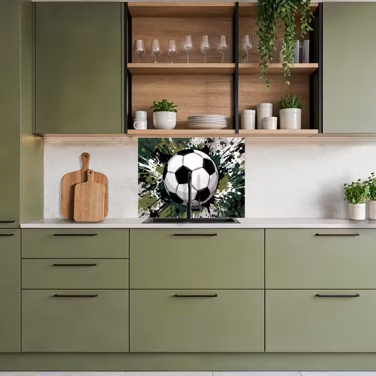 Revestimiento cocina - Fútbol - Pintura - Salpicaduras - Verde — 7