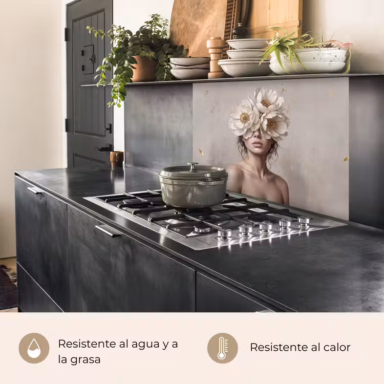 Revestimiento cocina - Mujer - Peonía - Blanco — 4