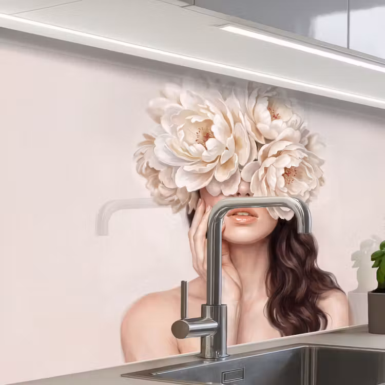 Revestimiento cocina - Rostro - Peonía - Crema — 1